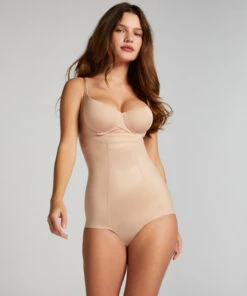 Hunkemöller Body Sculptant En Dentelle Scuba- Beige