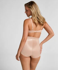 Hunkemöller Culotte Taille Haute Avec Gaine Sculptante En Dentelle Scuba- Beige -Hunkemoller Boutique 161317 4