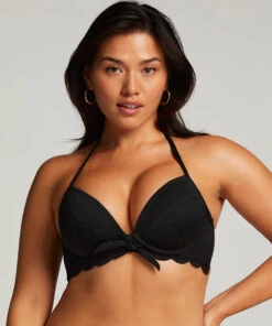 Hunkemöller Haut De Bikini à Armatures à Effet Push-up Préformé Scallop Taille A - E- Noir
