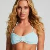 Hunkemöller Haut De Bikini Bandeau Crinkle- Bleu