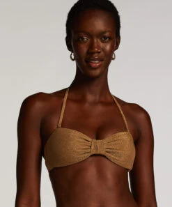 Hunkemöller Haut De Bikini Bandeau Goldie Shimmer- Jaune