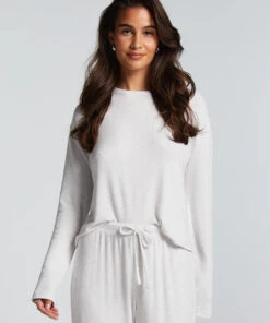 Hunkemöller Haut De Pyjama à Manches Longues- Beige