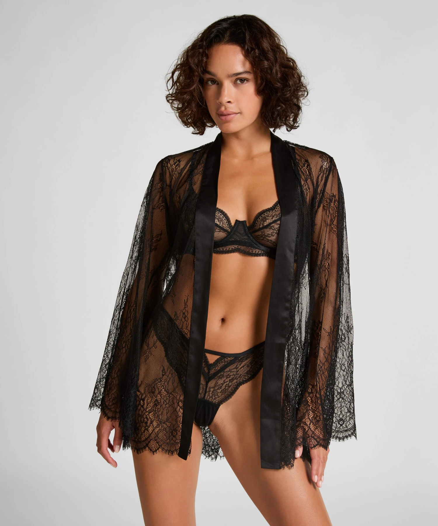 Hunkemöller Kimono Tout En Dentelle- Noir 1 Hunkemöller Kimono Tout En Dentelle- Noir