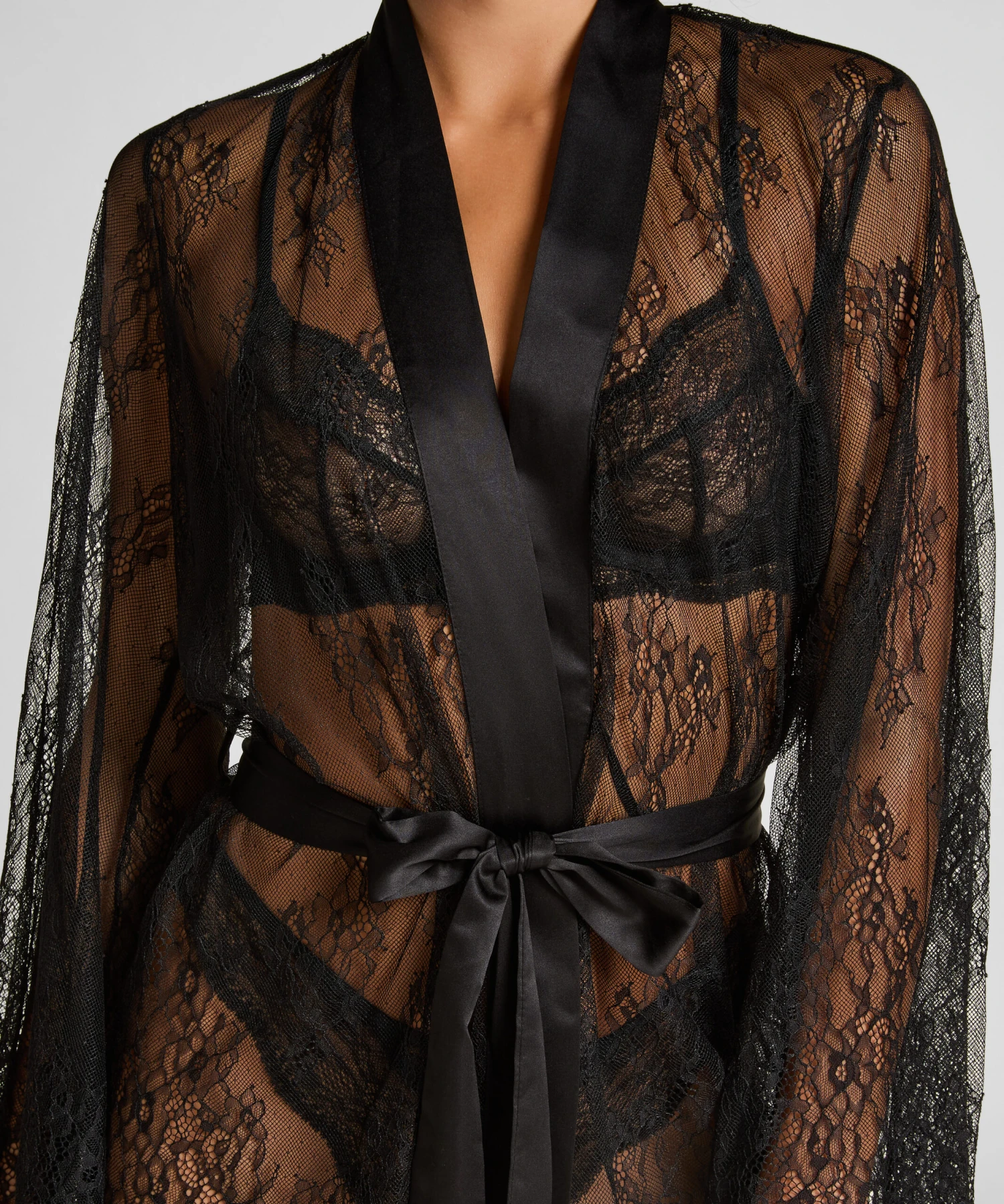 Hunkemöller Kimono Tout En Dentelle- Noir 2 Hunkemöller Kimono Tout En Dentelle- Noir – Image 2
