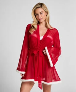 Hunkemöller Kimono Mesh Santa- Rouge