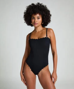 Hunkemöller Maillot De Bain Bandeau Scallop- Noir
