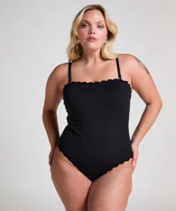 Hunkemöller Maillot De Bain Bandeau Scallop- Noir -Hunkemoller Boutique 301279 12