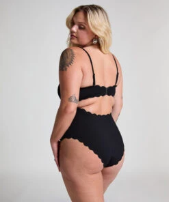 Hunkemöller Maillot De Bain Bandeau Scallop- Noir -Hunkemoller Boutique 301279 13