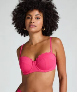 Hunkemöller Haut De Bikini Sans Bretelles Préformé à Armatures Scallop Taille E +- Rose