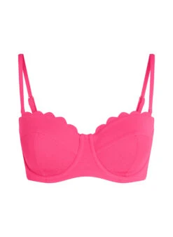 Hunkemöller Haut De Bikini Sans Bretelles Préformé à Armatures Scallop Taille E +- Rose -Hunkemoller Boutique 301318 5