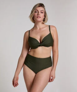 Hunkemöller Bas De Bikini Taille Haute Cheeky Shaping Luna- Vert -Hunkemoller Boutique 301367 12
