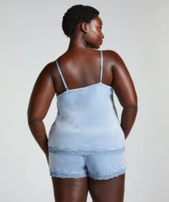 Hunkemöller Camisole Velours Dentelle- Bleu -Hunkemoller Boutique 301456 13