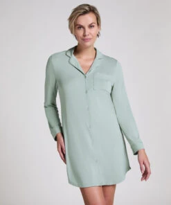 Hunkemöller Robe-chemise à Manches Longues En Jersey Essential- Vert