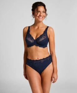Hunkemöller Slip Taille Haute Diva- Bleu