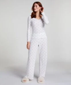 Hunkemöller Pantalon De Pyjama Pointelle- Blanc
