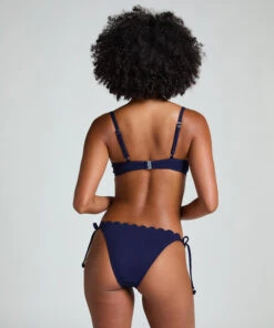 Hunkemöller Haut De Bikini à Armatures à Effet Push-up Préformé Scallop Taille A - E- Bleu -Hunkemoller Boutique 301872 4