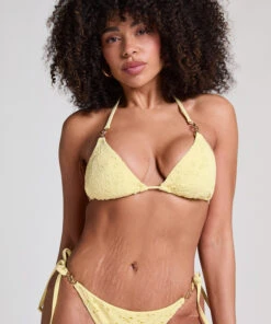 Hunkemöller Crochet Triangle Bikini Top- Jaune