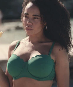 Hunkemöller Haut De Bikini Sans Bretelles Préformé à Armatures Scallop Taille E +- Vert -Hunkemoller Boutique 301884 17