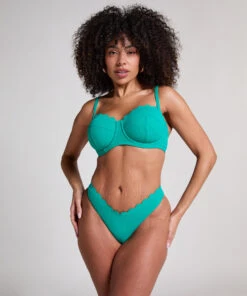 Hunkemöller Haut De Bikini Sans Bretelles Préformé à Armatures Scallop Taille E +- Vert -Hunkemoller Boutique 301884 3