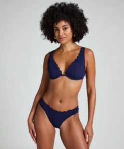 Hunkemöller Haut De Bikini à Armatures Non Préformé Scallop- Bleu -Hunkemoller Boutique 301954 3