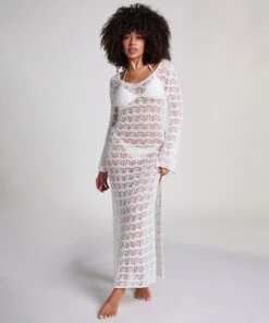 Hunkemöller Robe Maxi En Crochet- Blanc