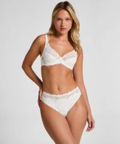 Hunkemöller Slip Taille Haute Diva- Blanc