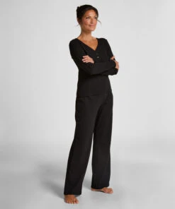 Hunkemöller Pantalon De Pyjama Pointelle- Noir
