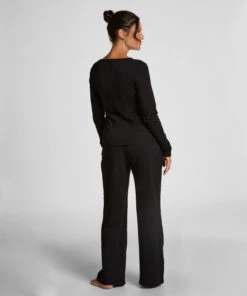 Hunkemöller Pantalon De Pyjama Pointelle- Noir -Hunkemoller Boutique 302655 4