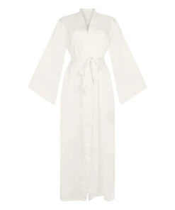 Hunkemöller Kimono Long Satin Floral- Blanc 14 Hunkemöller Kimono Long Satin Floral- Blanc -Hunkemoller Boutique 302687 5