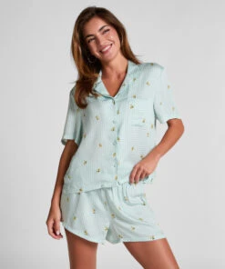 Hunkemöller Short En Viscose à Carreaux- Vert