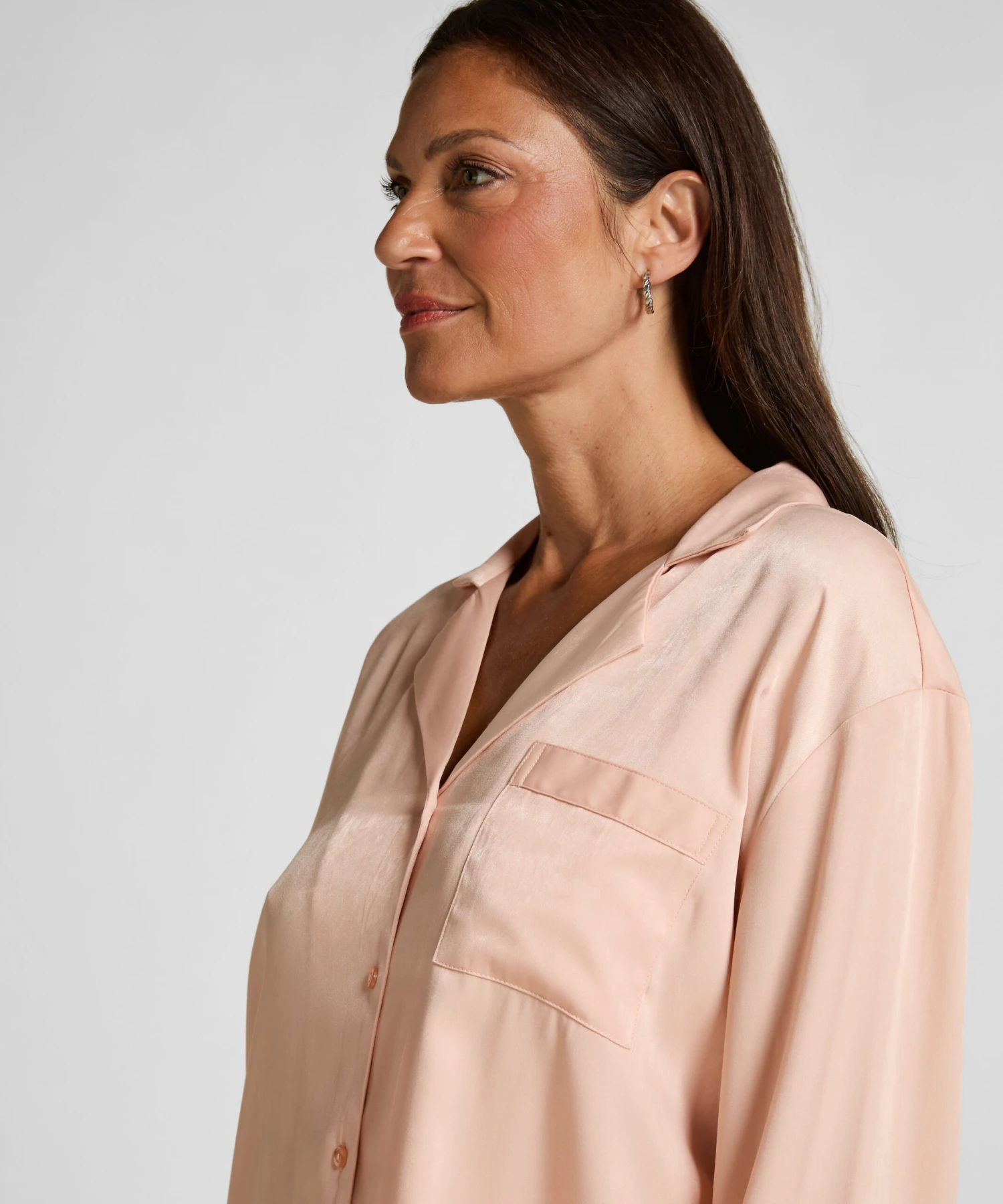 Hunkemöller Veste à Manches Longues Satin Ayla- Rose 2 Hunkemöller Veste à Manches Longues Satin Ayla- Rose – Image 2