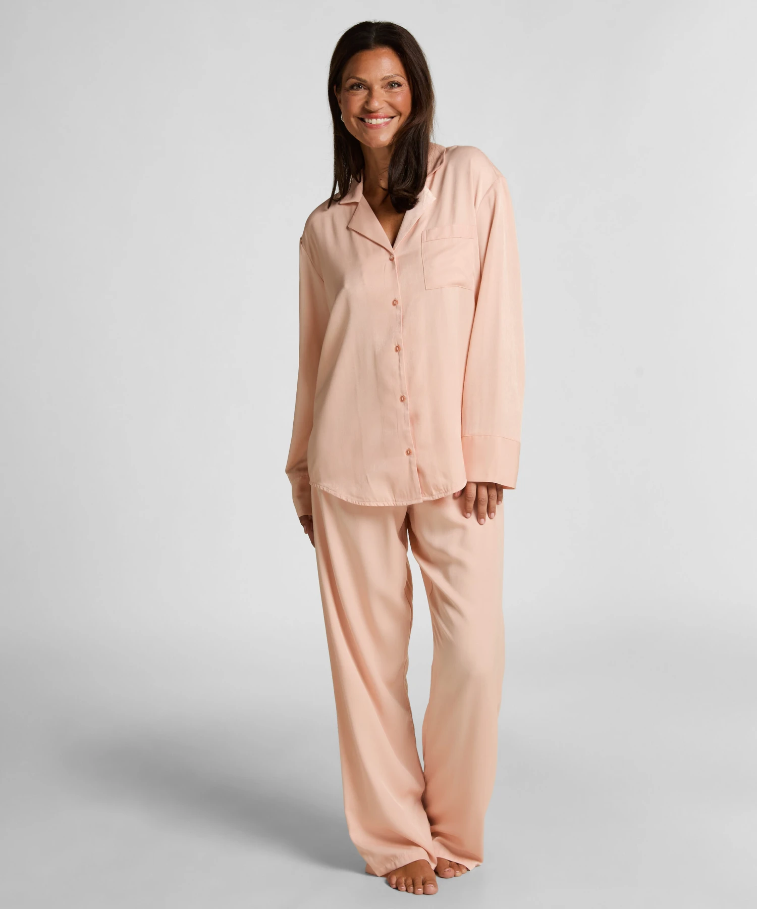 Hunkemöller Veste à Manches Longues Satin Ayla- Rose 3 Hunkemöller Veste à Manches Longues Satin Ayla- Rose – Image 3