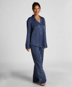 Hunkemöller Pantalon Satin- Bleu