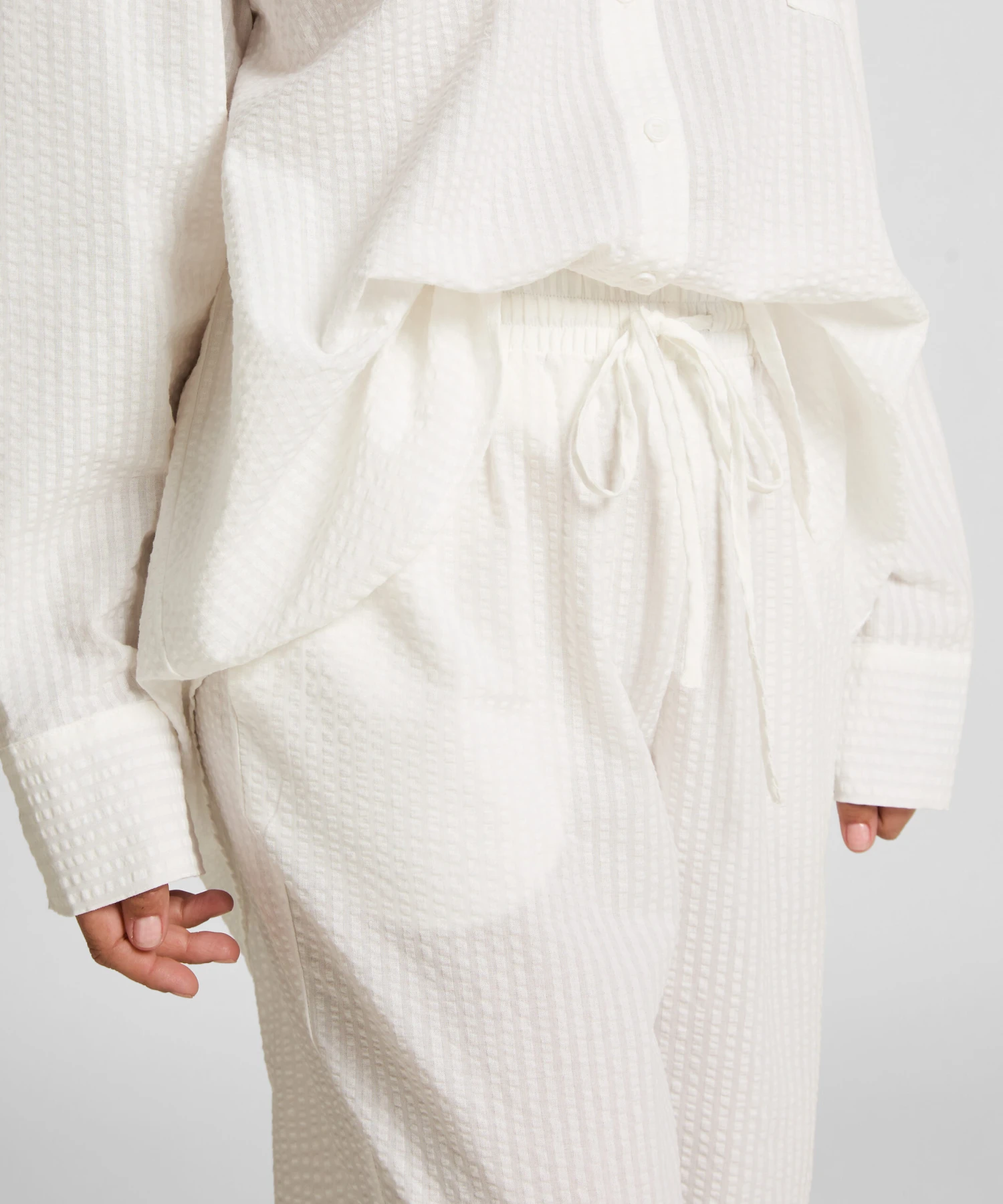 Hunkemöller Pantalon De Pyjama Coton Seersucker- Blanc 2 Hunkemöller Pantalon De Pyjama Coton Seersucker- Blanc – Image 2