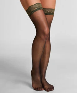 Hunkemöller Bas Autofixants 15 Deniers Dentelle- Vert -Hunkemoller Boutique 302842 16