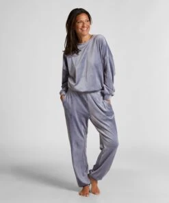 Hunkemöller Pantalon De Jogging Velours- Bleu