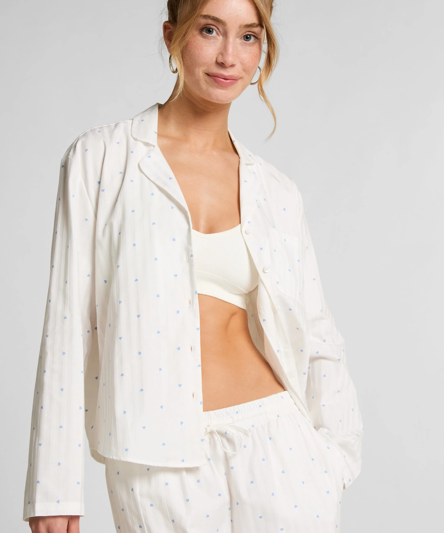 Hunkemöller Haut De Pyjama Jacquard Manches Longues- Bleu 1 Hunkemöller Haut De Pyjama Jacquard Manches Longues- Bleu