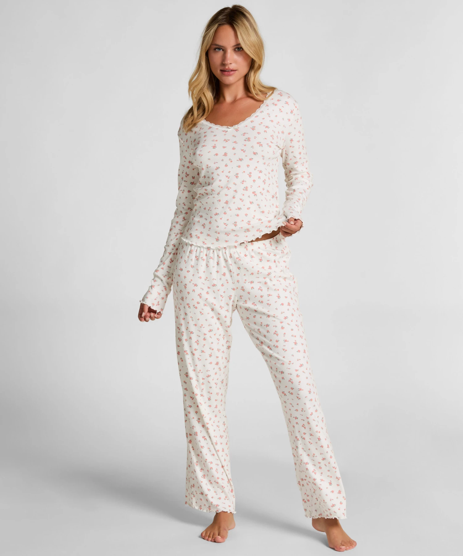 Hunkemöller Haut De Pyjama Côtelé- Blanc 3 Hunkemöller Haut De Pyjama Côtelé- Blanc – Image 3