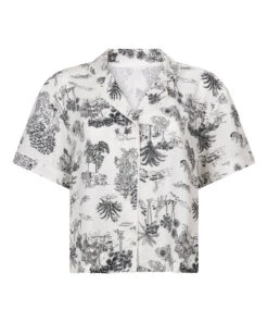 Hunkemöller Veste Tissée à Manches Courtes- Blanc -Hunkemoller Boutique 304416 5